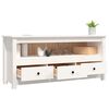 vidaXL Έπιπλο Τηλεόρασης Λευκό 114x35x52 εκ. από Μασίφ Ξύλο Πεύκου