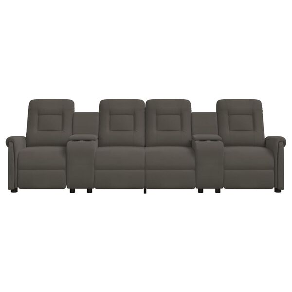 vidaXL Πολυθρόνα Μασάζ Τετραθέσια με Ποτηροθήκη Ανακλινόμενη Σκ. Γκρι