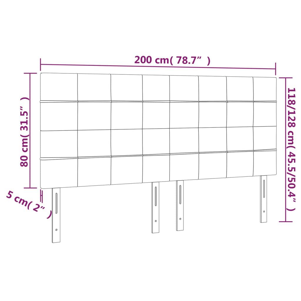vidaXL Κεφαλάρια Κρεβατιού 4 τεμ. Αν. Γκρι 100x5x78/88 εκ. Βελούδινο
