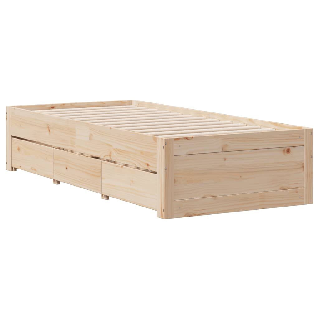 vidaXL Κρεβάτι Βιβλιοθήκη Χωρίς Στρώμα 75x190 εκ Μασίφ Ξύλο Πεύκο