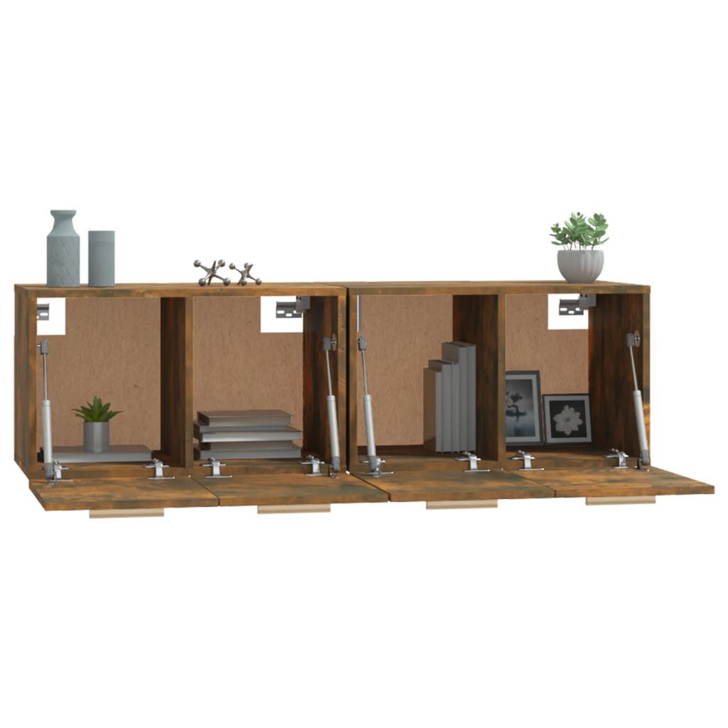 vidaXL Ντουλάπια Τοίχου 2 τεμ. Καπνιστή δρυς 60x36,5x35εκ. Επεξ. Ξύλο