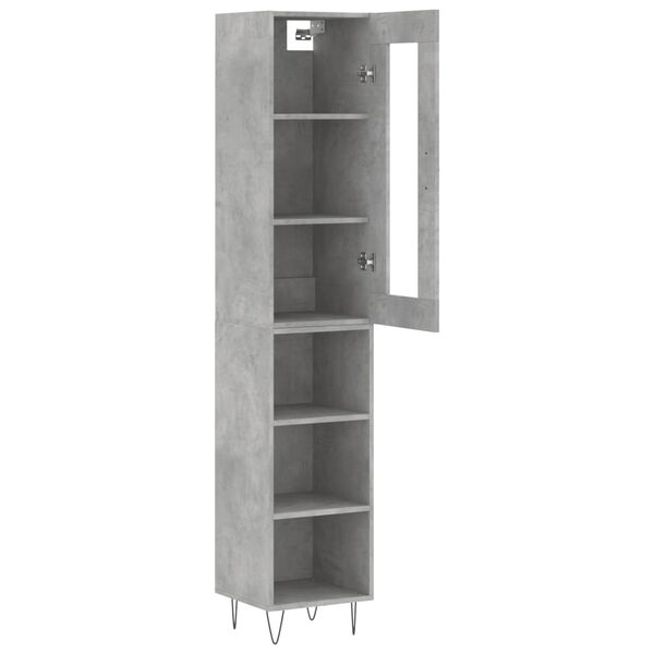vidaXL Ντουλάπι Γκρι Σκυροδέματος 34,5x34x180 εκ. Επεξεργασμένο Ξύλο