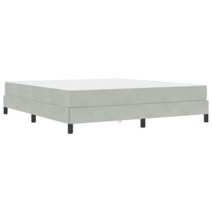 vidaXL Κρεβάτι box spring με στρώμα Ανοιχτό γκρι 180 x 200 cm Βελούδο