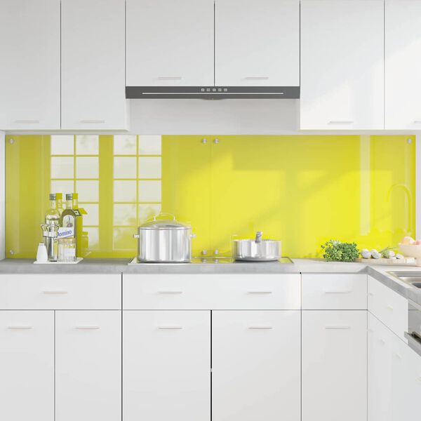 vidaXL Πίσω Πάνελ Κουζίνας 2 pcs Κίτρινο 100 x 60 cm σκληρυμένο γυαλί