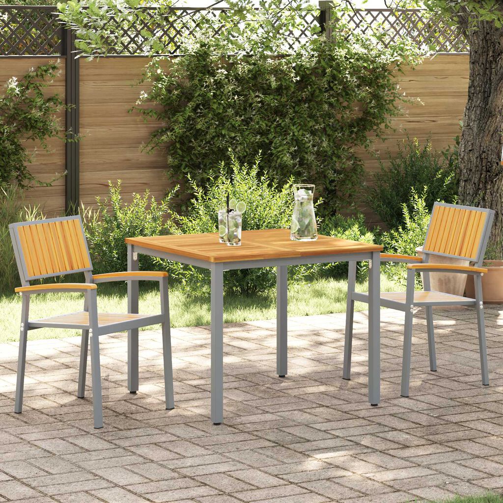 vidaXL Καρέκλα Κήπου 2 pcs Καφέ 56 x 57 x 87εκ. Μασίφ ξύλο ακακίας