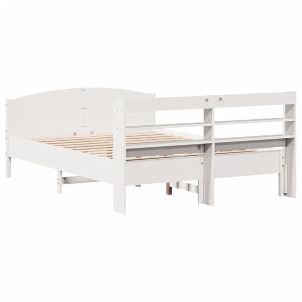 vidaXL Σκελετός Κρεβ. Χωρίς Στρώμα Λευκό 120x200 εκ Μασίφ Πεύκο