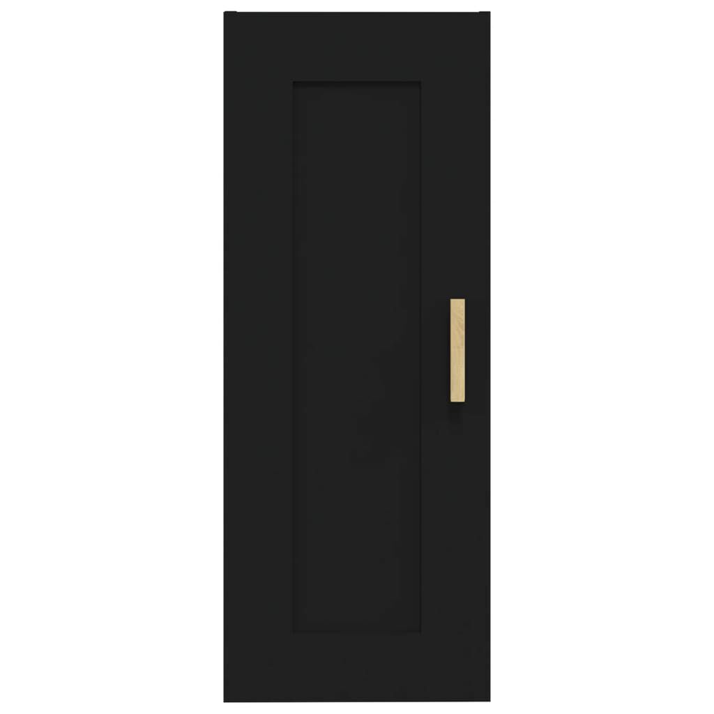 vidaXL Ντουλάπι Τοίχου Μαύρο 35x34x90 εκ. Επεξεργασμένο Ξύλο