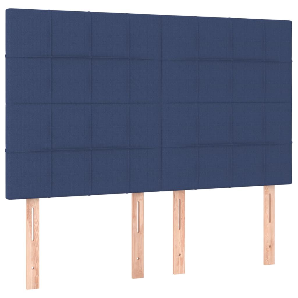 vidaXL Κρεβάτι Boxspring με Στρώμα Μπλε 140x200 εκ. Υφασμάτινο