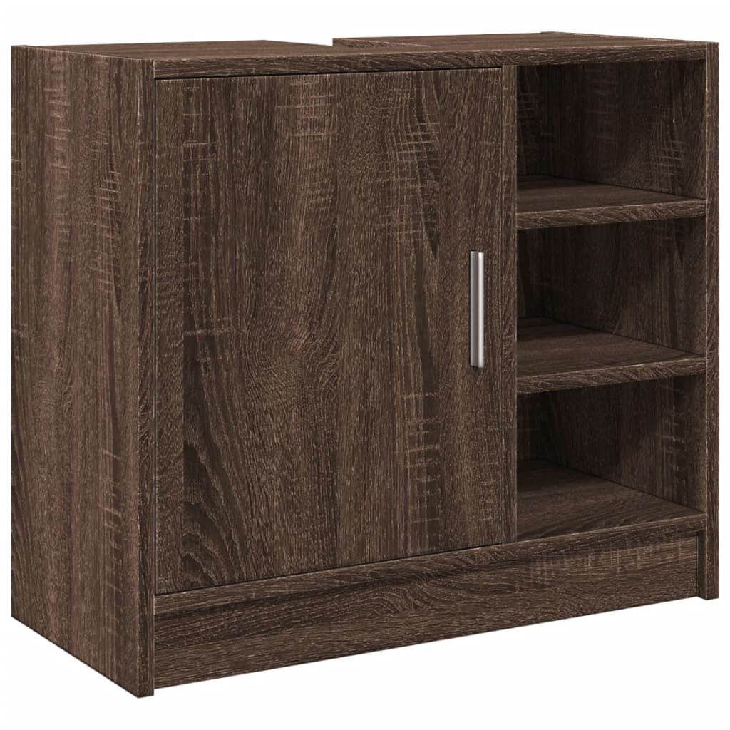 vidaXL Ντουλάπι Νιπτήρα Καφέ δρυς 63x29x55 εκ. Επεξεργασμένο Ξύλο