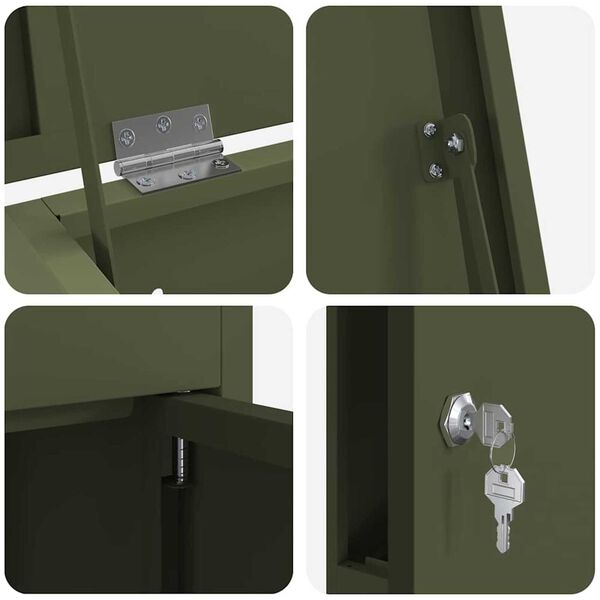 vidaXL Θυρίδα Πακέτων Λαδί 44.5 x 29 x 110.5 εκ Ατσάλι