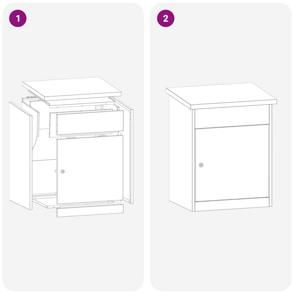 vidaXL Θυρίδα Πακέτων Μαύρο 44 x 35 x 59 εκατοστά