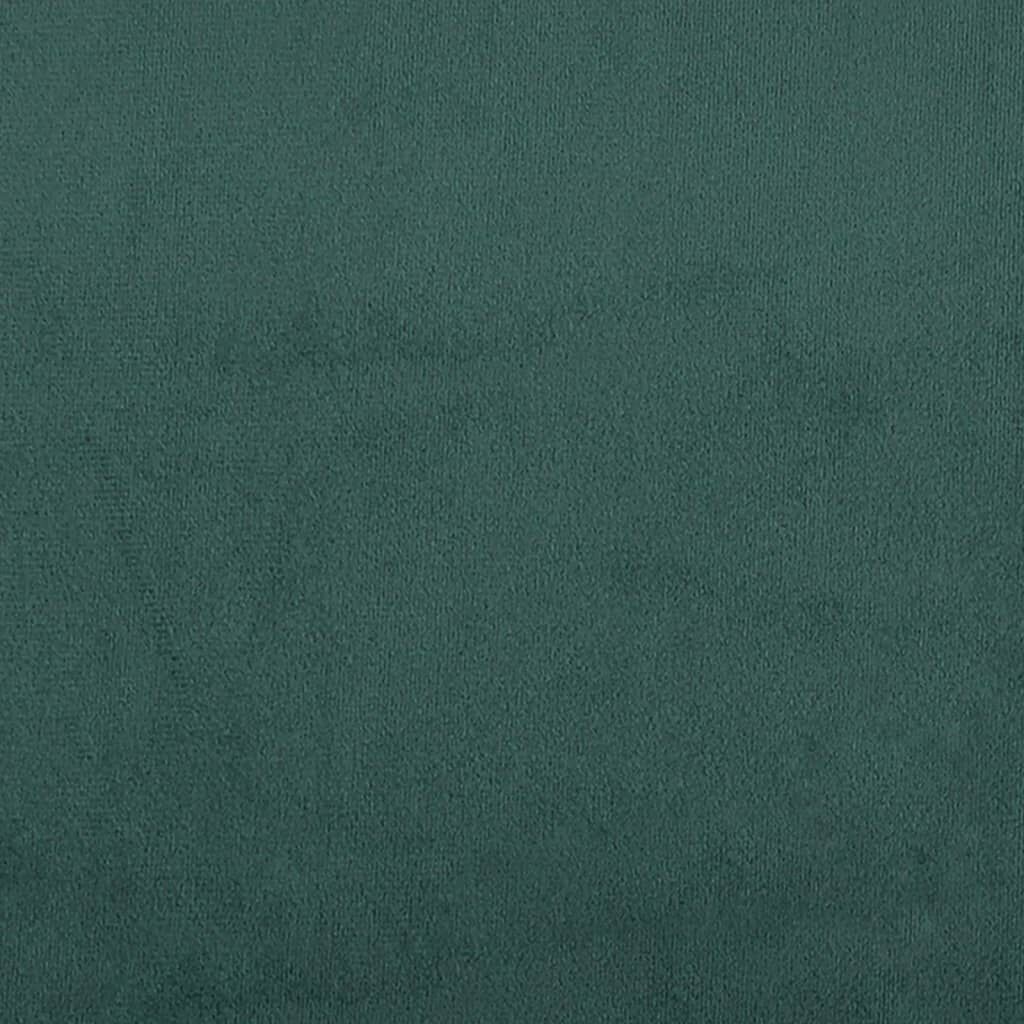 vidaXL Κρεβάτι Boxspring με Στρώμα Σκούρο Πράσινο 140x190εκ. Βελούδινο