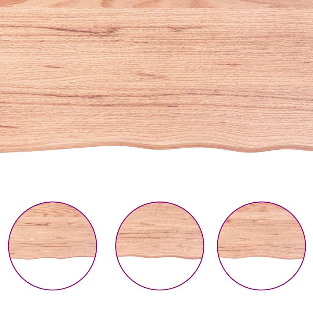 vidaXL Επιφ Τραπεζιού Αν Καφέ 180x60x(2-4)εκ.Ακατέργ. Μασίφ Ξύλο Δρυός