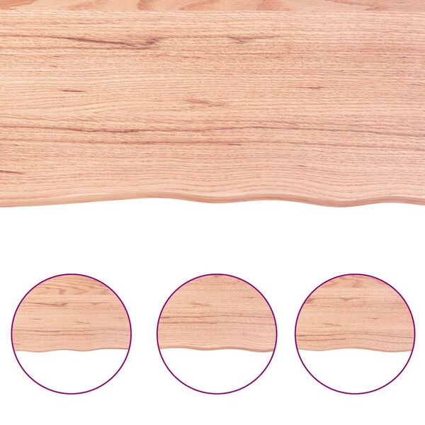 vidaXL Επιφ Τραπεζιού Αν Καφέ 180x60x(2-4)εκ.Ακατέργ. Μασίφ Ξύλο Δρυός