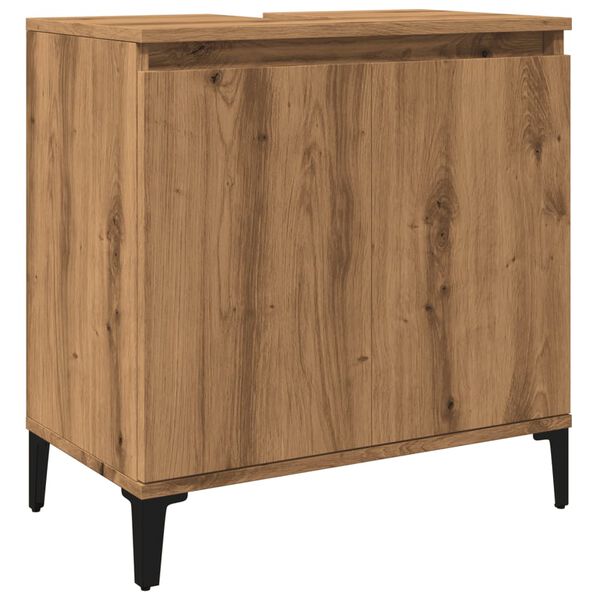 vidaXL Ντουλάπι Νιπτήρα τεχνίτης Δρυς 58x33x60 εκ. Επεξεργασμένο Ξύλο