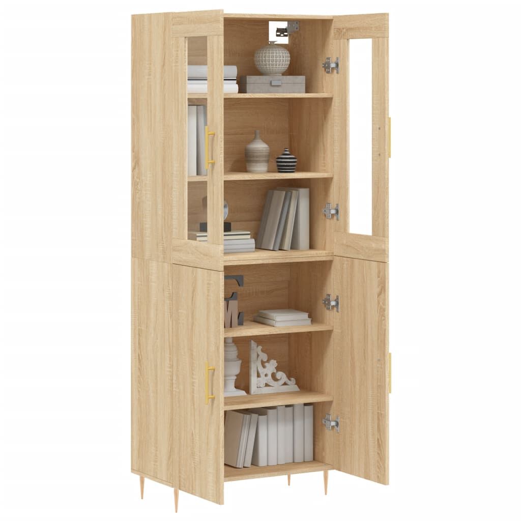 vidaXL Ντουλάπι Sonoma δρυς 69,5 x 34 x 180 εκ. από Επεξεργασμένο Ξύλο