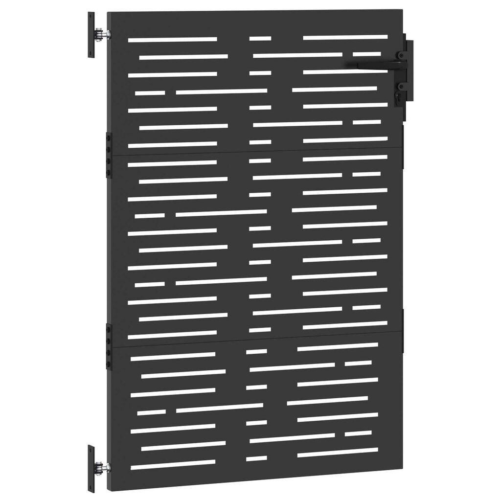 vidaXL Πύλη Κήπου Μαύρο 105 x 125 cm Ατσάλι με Επικάλυψη Πούδρας