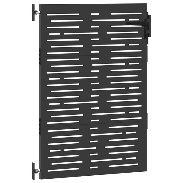 vidaXL Πύλη Κήπου Μαύρο 105 x 125 cm Ατσάλι με Επικάλυψη Πούδρας
