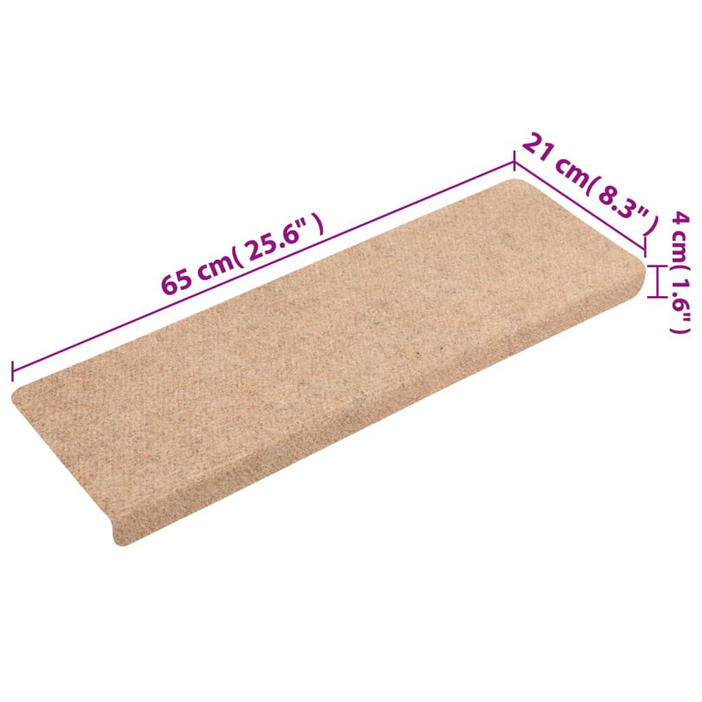 vidaXL Πατάκια Σκάλας 5 τεμ. Μπορντό 65x21x4 εκ. Βελονιασμένα