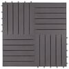 vidaXL Πλακάκια Deck 10 τεμ. Γκρι Πατίνα 30x30 εκ. Μασίφ Ξύλο Ακακίας