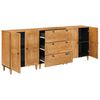 vidaXL Πλαϊνό γραφείο 3 pcs Καφέ 60 x 33 x 75 cm Μασίφ ξύλο μάνγκο