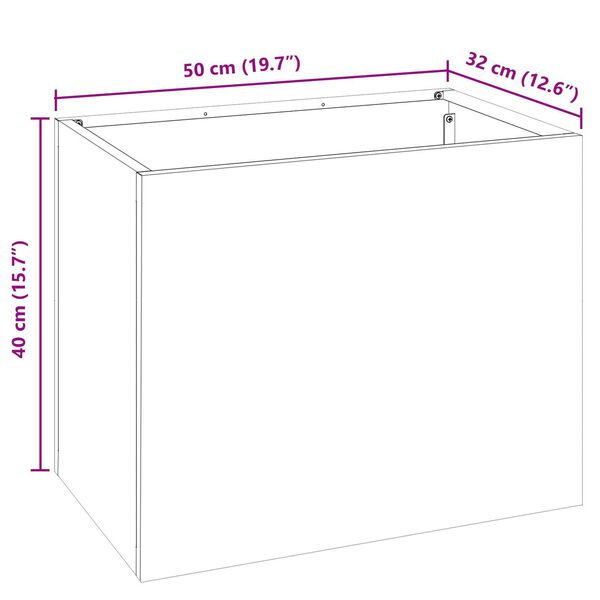 vidaXL Γλάστρα Κήπου Ανθρακί 50 x 32 x 40 εκ Κρύα έλαση από χάλυβα