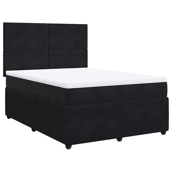 vidaXL &Kappa;&rho;&epsilon;&beta;ά&tau;&iota; Boxspring &mu;&epsilon; &Sigma;&tau;&rho;ώ&mu;&alpha; &Mu;&alpha;ύ&rho;&omicron; 160x200 &epsilon;&kappa;. &Beta;&epsilon;&lambda;&omicron;ύ&delta;&iota;&nu;&omicron;