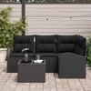 vidaXL Σετ Καναπέ Κήπου με μαξιλάρι 5 pcs Μαύρο Πολυ ράταν