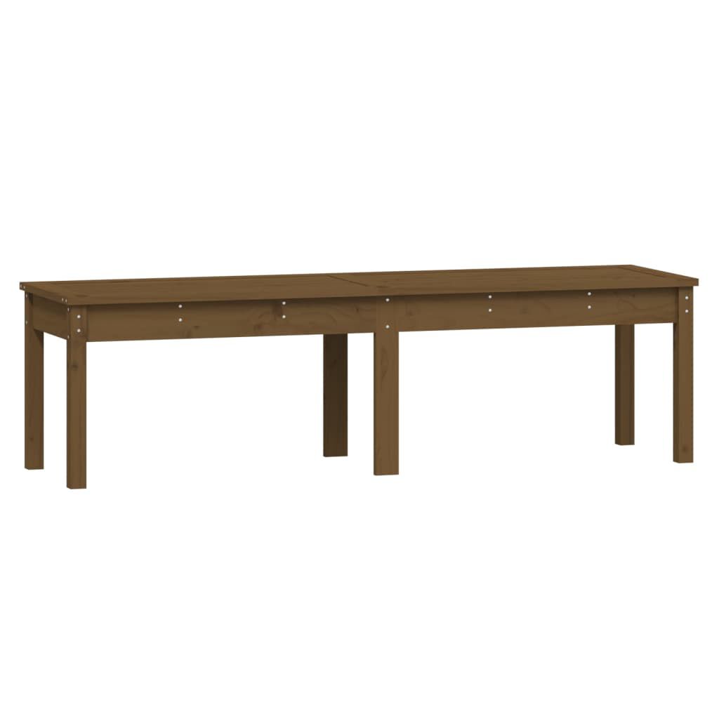 vidaXL Πάγκος Κήπου Διθέσιος Μελί 159,5x44x45 εκ. Μασίφ Ξύλο Πεύκου