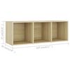 vidaXL Έπιπλα Τηλεόρασης 3 τεμ. Sonoma Δρυς 107x35x37 εκ. Μοριοσανίδα