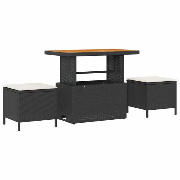 vidaXL Σετ Καναπέ Κήπου 12 pcs Μαύρο συνθετικό ρατάν