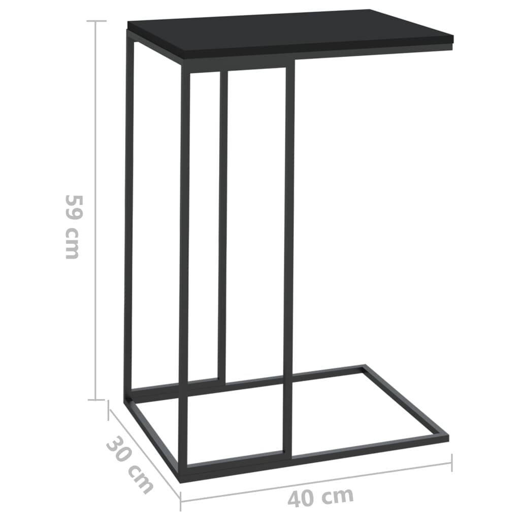 vidaXL Τραπέζι Βοηθητικό Μαύρο 40x30x59 εκ. από Επεξεργασμένο Ξύλο