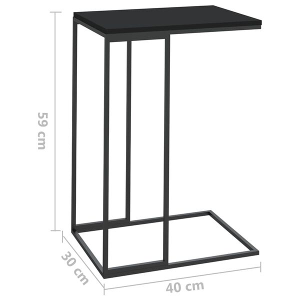 vidaXL Τραπέζι Βοηθητικό Μαύρο 40x30x59 εκ. από Επεξεργασμένο Ξύλο