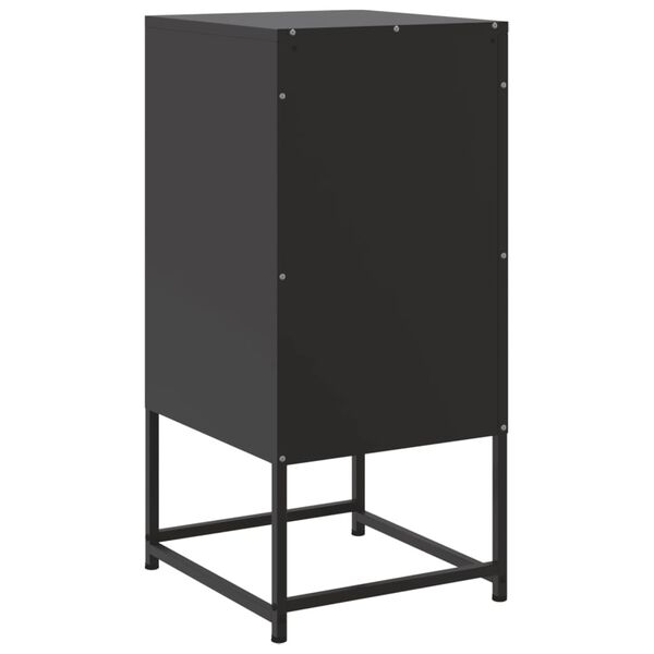 vidaXL Κομοδίνο Μαύρο 36x39x78 εκ. από Χάλυβα