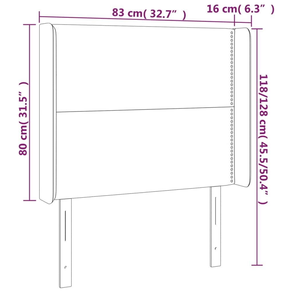 vidaXL Κεφαλάρι με Πτερύγια Taupe 83x16x118/128 εκ. Υφασμάτινο