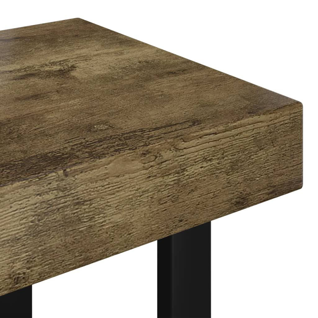 vidaXL Τραπεζάκι Σαλονιού Σκ. Καφέ/Μαύρο 90x45x40 εκ. από MDF/Σίδερο
