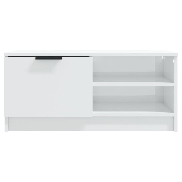 vidaXL Έπιπλα Τηλεόρασης 2 τεμ. Γυαλιστ. Λευκό80x35x36,5εκ. Επεξ. Ξύλο