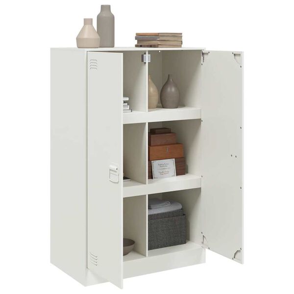 vidaXL Μπουφές Λευκός 67x39x107 εκ. από Ατσάλι