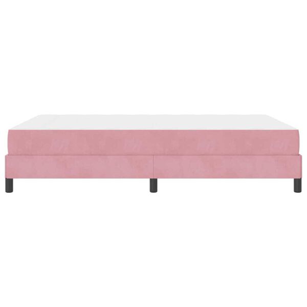 vidaXL Κρεβάτι box spring με στρώμα Ροζ 140 x 200 cm Βελούδο