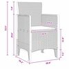 vidaXL Σέτ φαγητού για κήπο 3 pcs Ανθρακί Rattan Polt