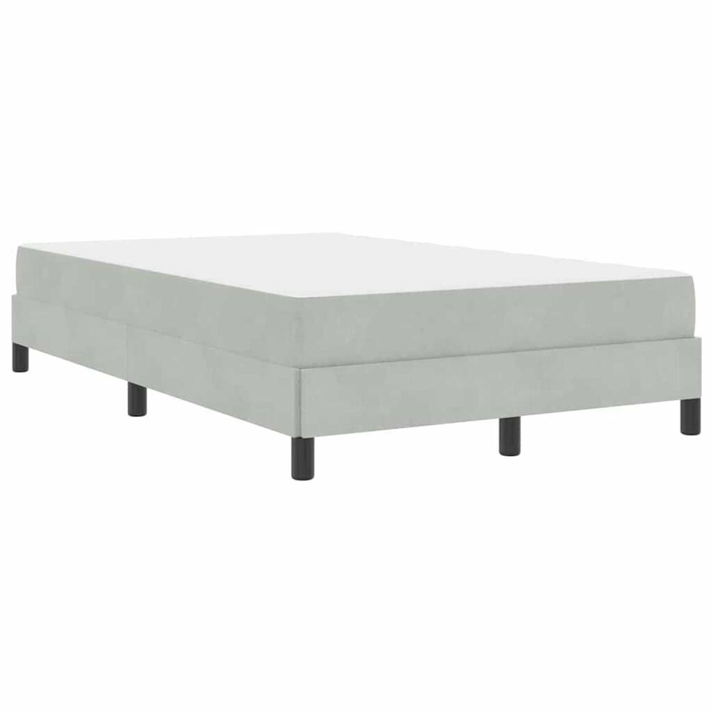 vidaXL Κρεβάτι box spring με στρώμα Ανοιχτό γκρι 120 x 190 cm Βελούδο