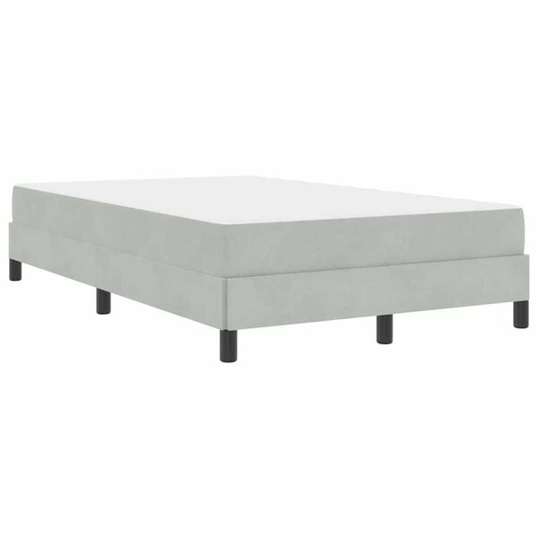 vidaXL Κρεβάτι box spring με στρώμα Ανοιχτό γκρι 120 x 190 cm Βελούδο