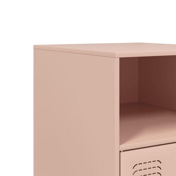 vidaXL Κομοδίνο Ροζ 34,5x39x62 εκ. από Χάλυβα