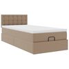 vidaXL Οθωμανικό κρεβάτι με στρώμα Cappucino 90x190cm Faux Leather