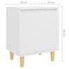 vidaXL Κομοδίνo Λευκό 40 x 30 x 50 εκ. με Μασίφ Ξύλινα Πόδια