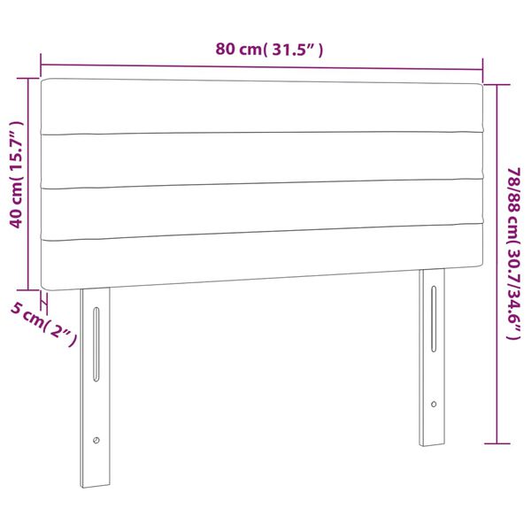 vidaXL Κεφαλάρι Κρεβατιού Ροζ 80 x 5 x 78/88 εκ. Βελούδινο