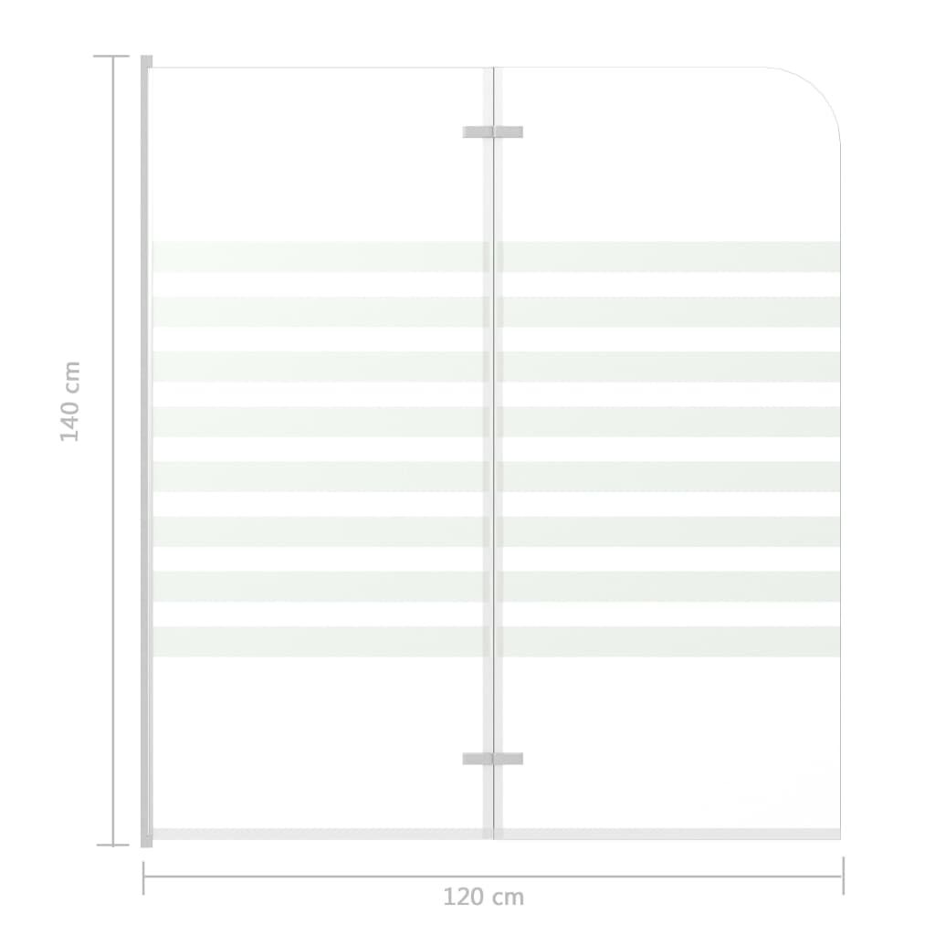vidaXL Καμπίνα Μπανιέρας 120 x 140 εκ. από Ψημένο Γυαλί Ριγέ