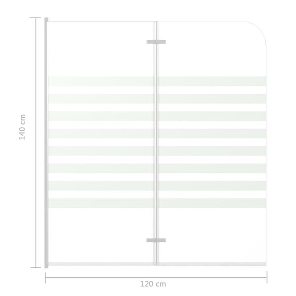 vidaXL Καμπίνα Μπανιέρας 120 x 140 εκ. από Ψημένο Γυαλί Ριγέ