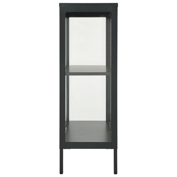 vidaXL Μπουφές Ανθρακί 75 x 35 x 105 εκ. από Ατσάλι και Γυαλί