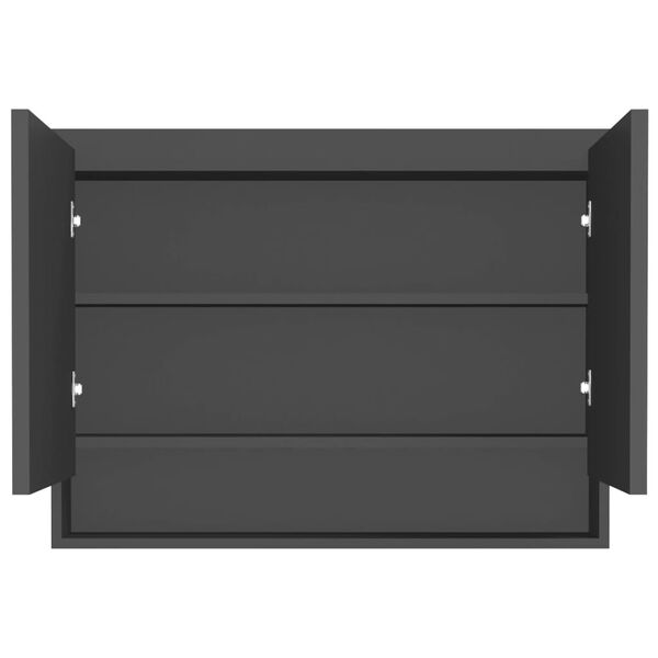 vidaXL Ντουλάπι Μπάνιου με Καθρέφτη 80x15x60 εκ. Ανθρακί από MDF